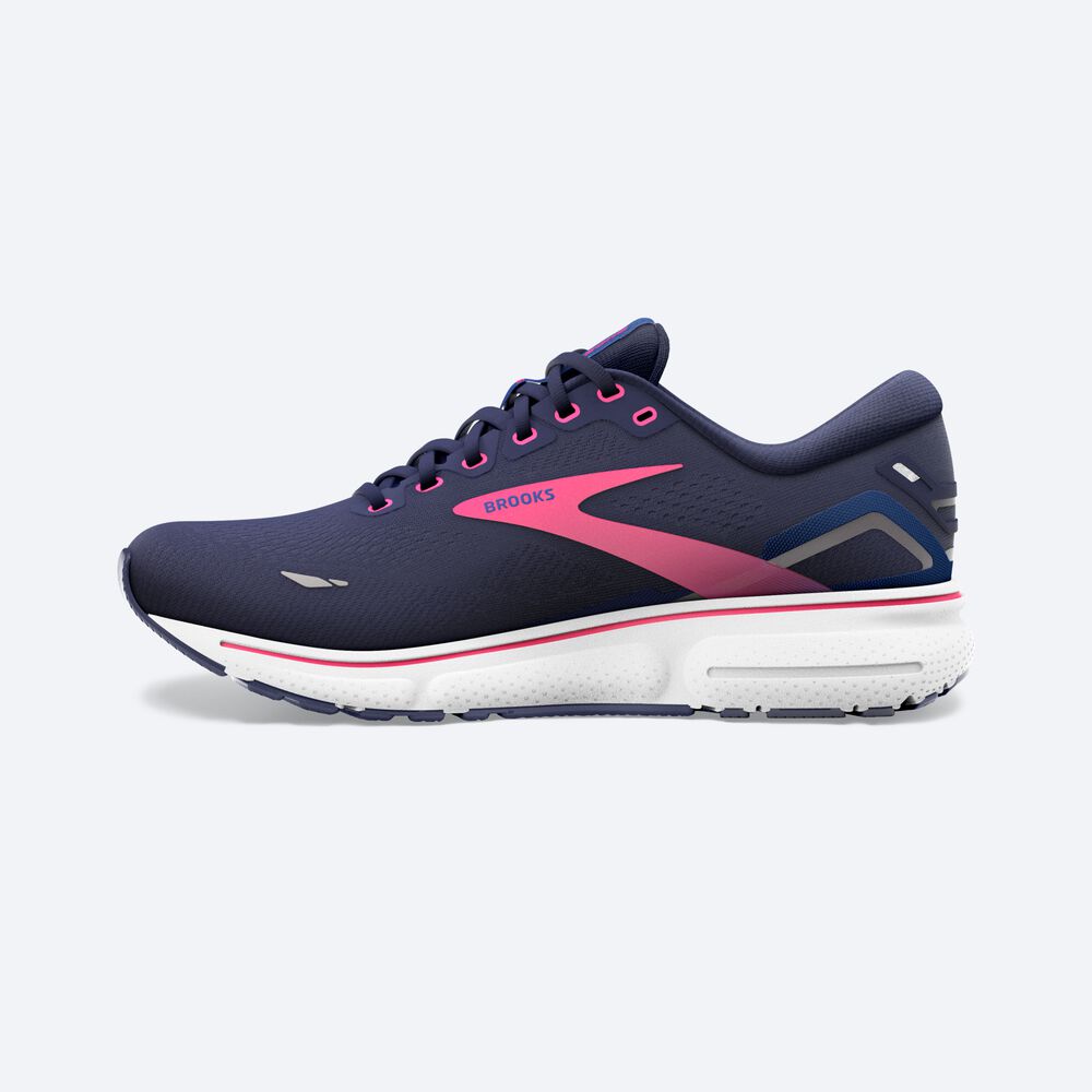 Women's Brooks Ghost 15 Running Shoes Navy/Blue/Pink | USA01289