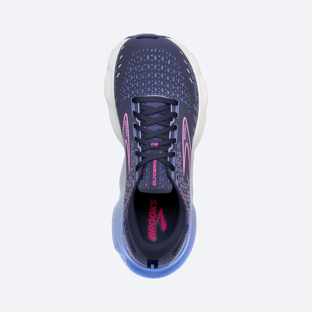 Women's Brooks Glycerin 20 Road Running Shoes Navy/Blue/Pink | USA08135