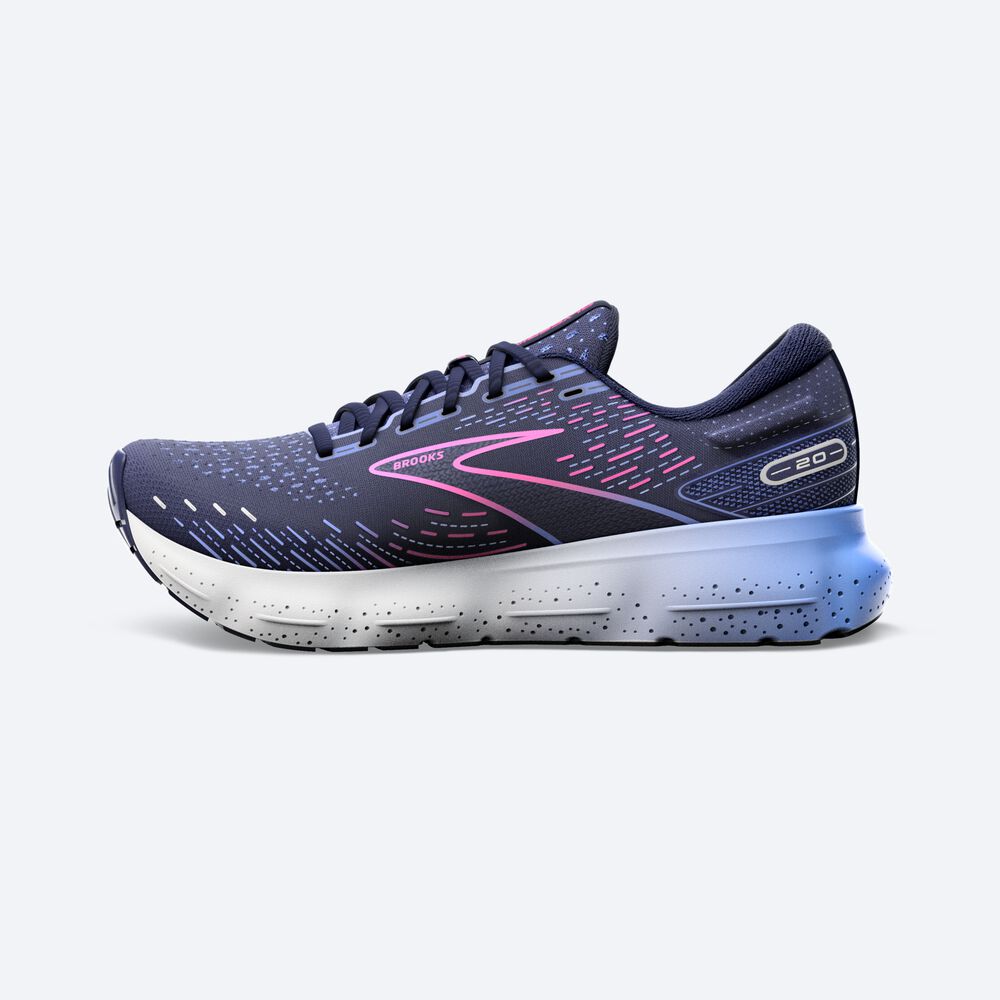 Women's Brooks Glycerin 20 Road Running Shoes Navy/Blue/Pink | USA08135