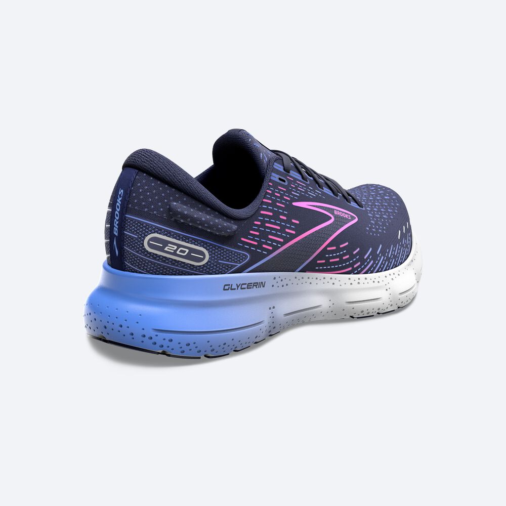 Women's Brooks Glycerin 20 Road Running Shoes Navy/Blue/Pink | USA08135