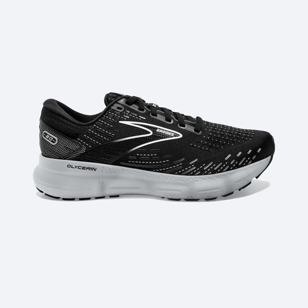 Women\'s Brooks Glycerin 20 Road Running Shoes Black/White | USA31547