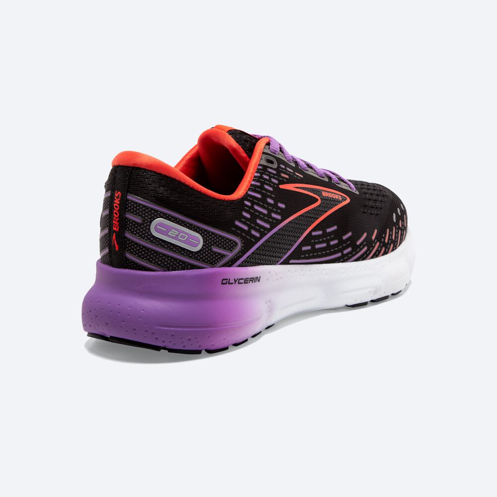 Women's Brooks Glycerin 20 Road Running Shoes Black/Flower | USA40968