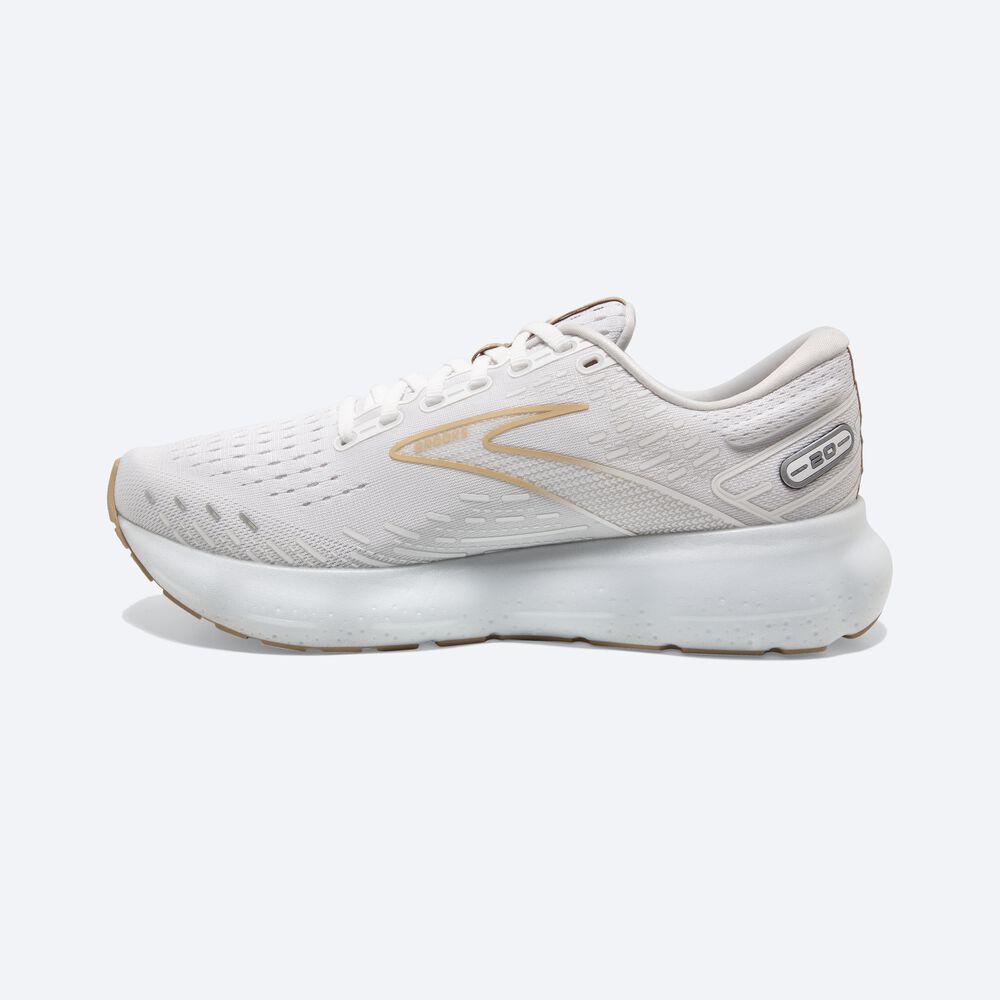 Women's Brooks Glycerin 20 Road Running Shoes White/Khaki | USA47153