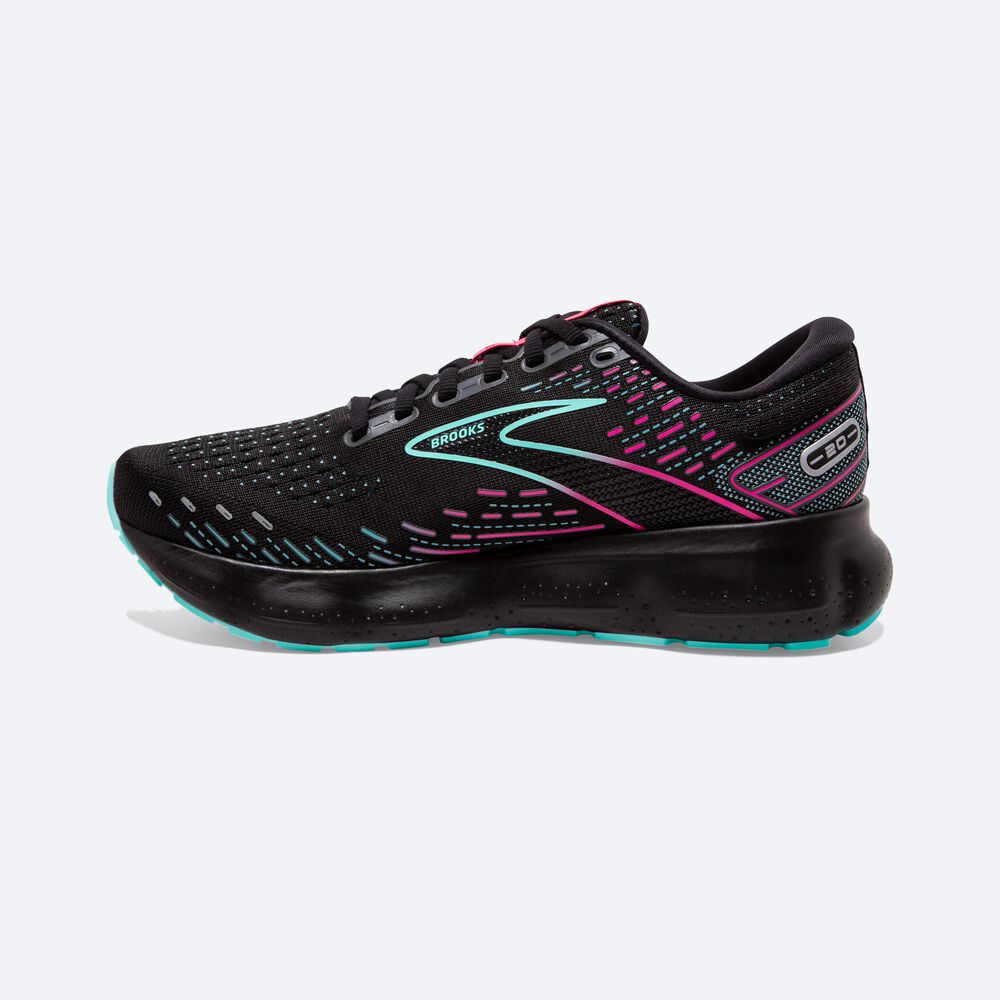 Women's Brooks Glycerin 20 Running Shoes Black/Blue Light/Pink | USA38401