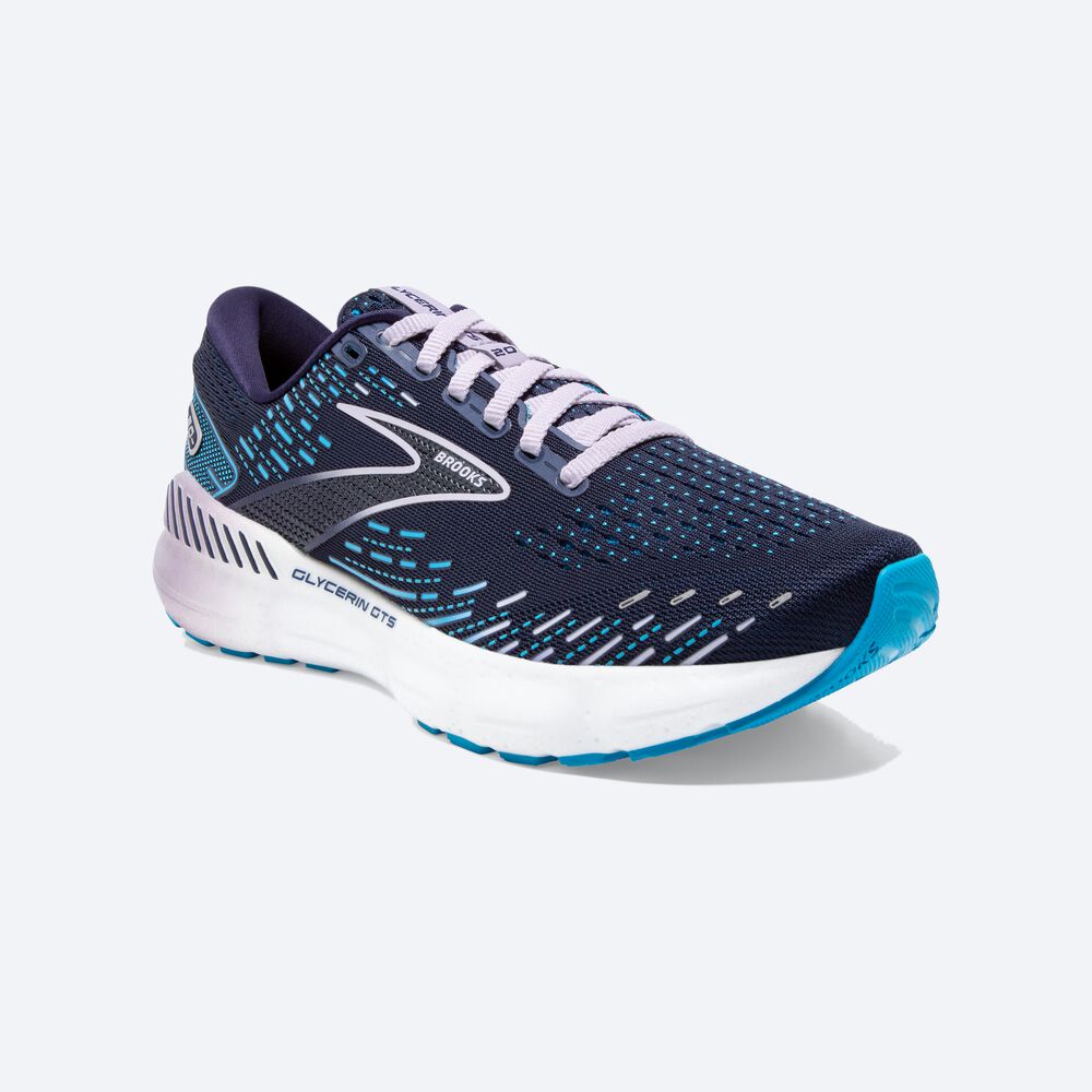 Women's Brooks Glycerin GTS 20 Road Running Shoes Navy | USA41398