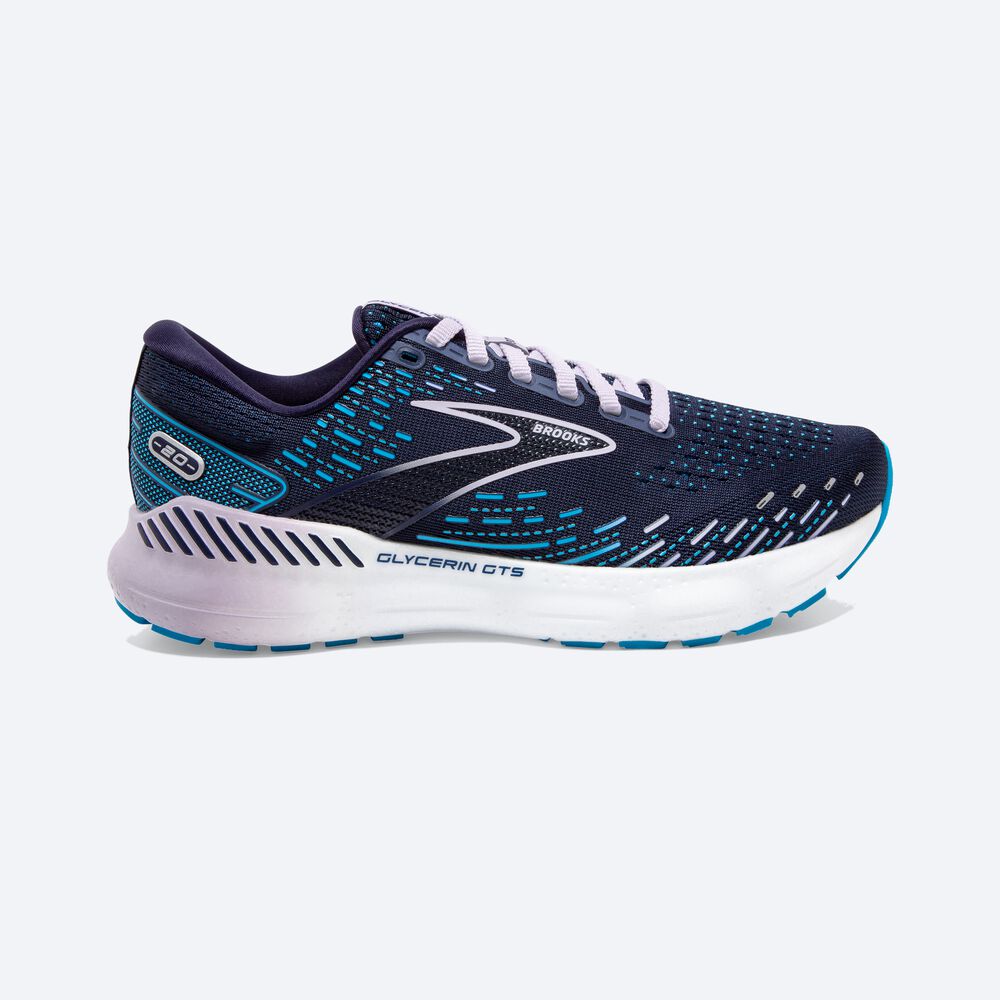 Women\'s Brooks Glycerin GTS 20 Road Running Shoes Navy | USA41398