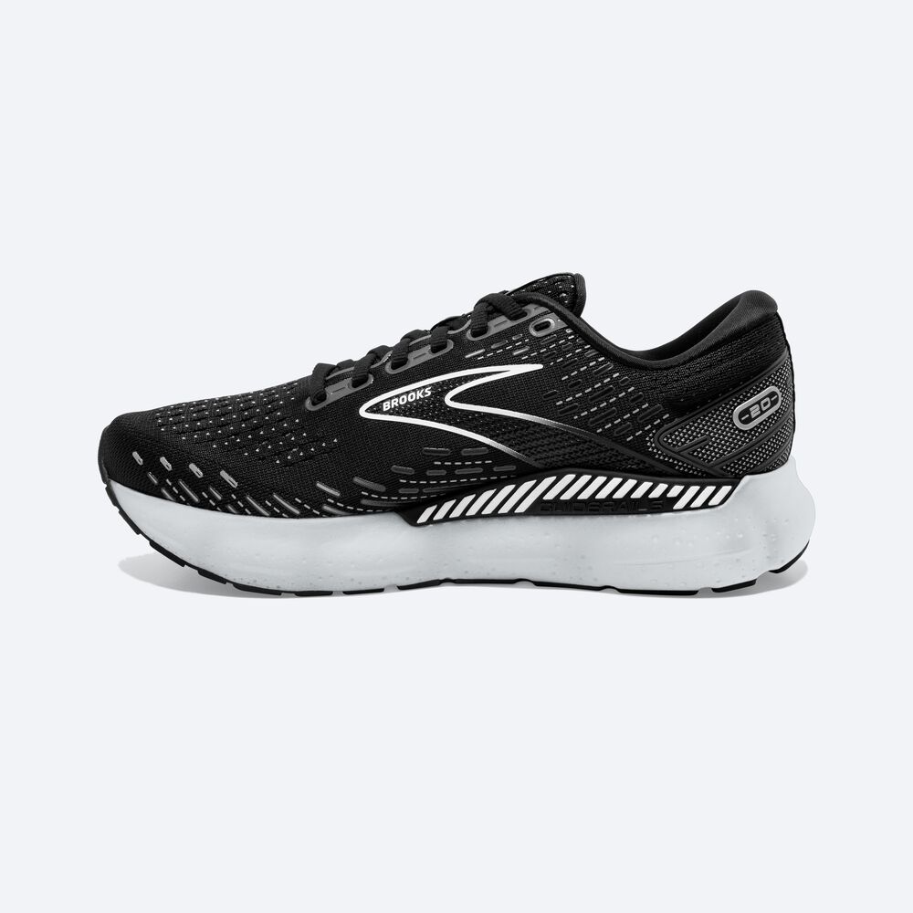 Women's Brooks Glycerin GTS 20 Road Running Shoes Black/White | USA74395