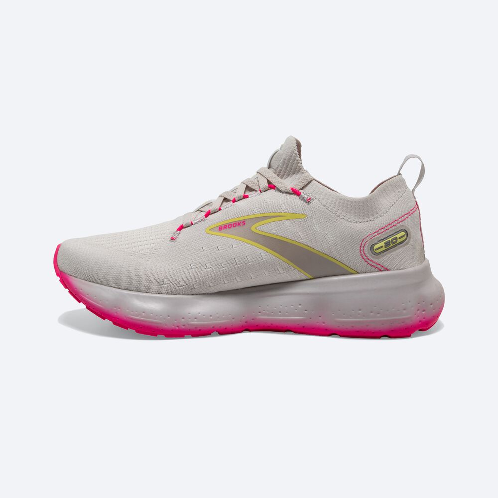 Women's Brooks Glycerin StealthFit 20 Road Running Shoes Grey/Yellow/Pink | USA20371