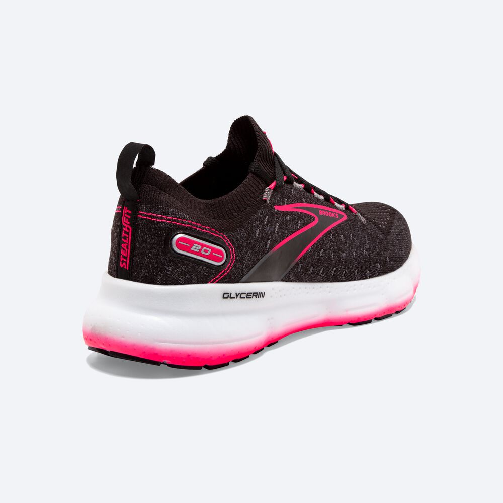 Women's Brooks Glycerin StealthFit 20 Running Shoes Black/Pink | USA45812