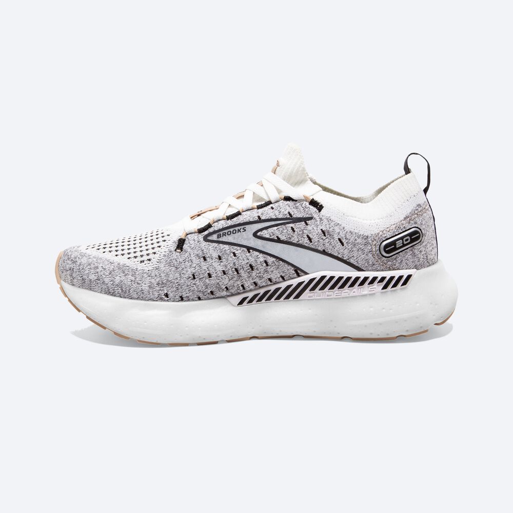 Women's Brooks Glycerin StealthFit GTS 20 Road Running Shoes White/Black/Cream | USA39420