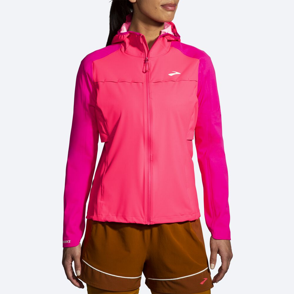 Women's Brooks High Point Waterproof Jackets Pink | USA34105