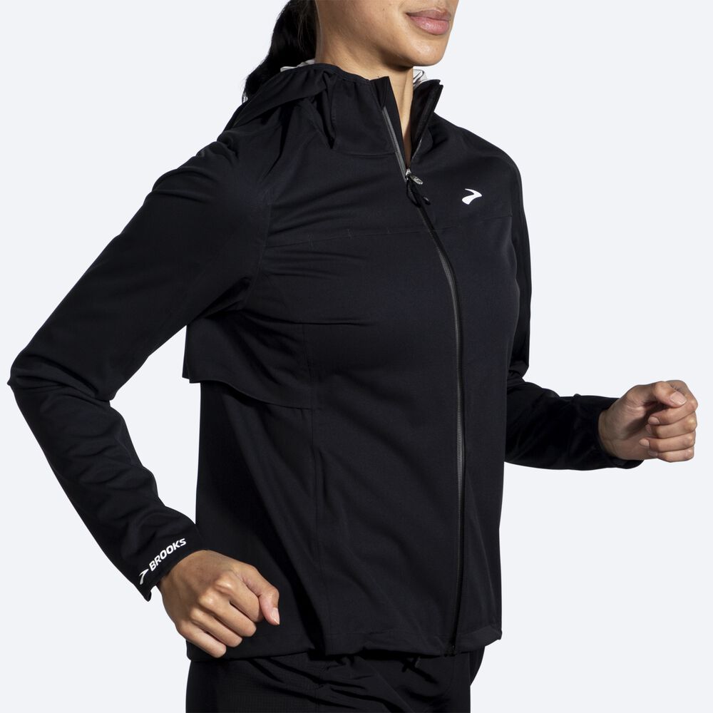 Women's Brooks High Point Waterproof Jackets Black | USA36875