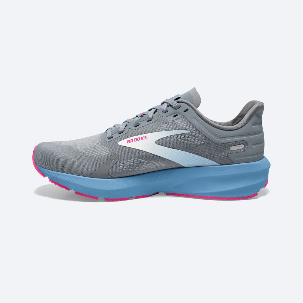 Women's Brooks Launch 9 Road Running Shoes Grey/Blue/Pink | USA07192