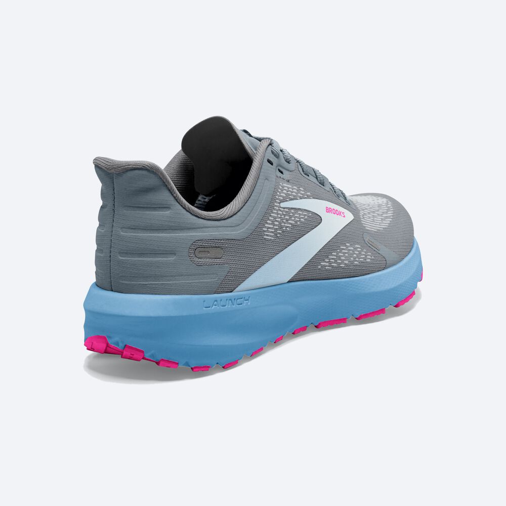 Women's Brooks Launch 9 Road Running Shoes Grey/Blue/Pink | USA07192