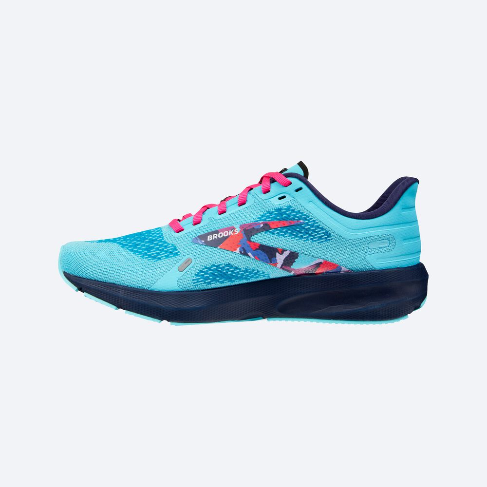 Women's Brooks Launch 9 Road Running Shoes Blue/Pink | USA19536