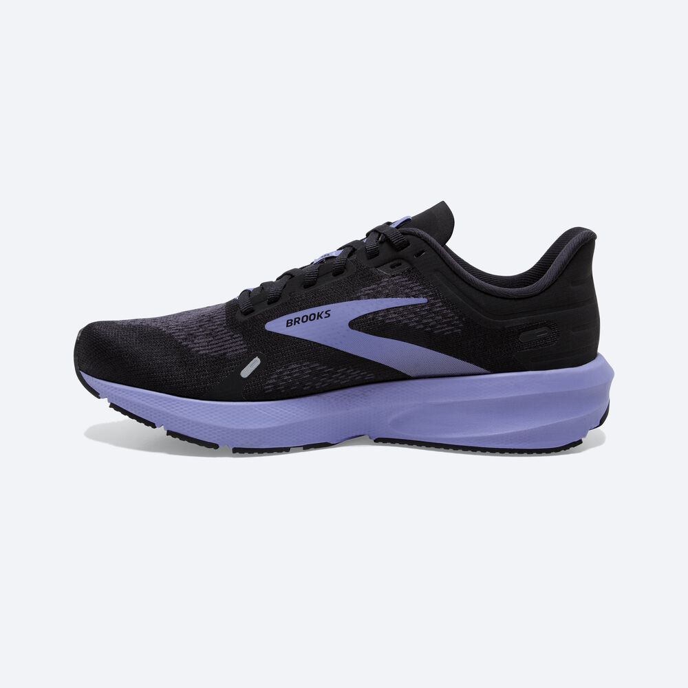 Women's Brooks Launch 9 Road Running Shoes Black/Purple | USA48351