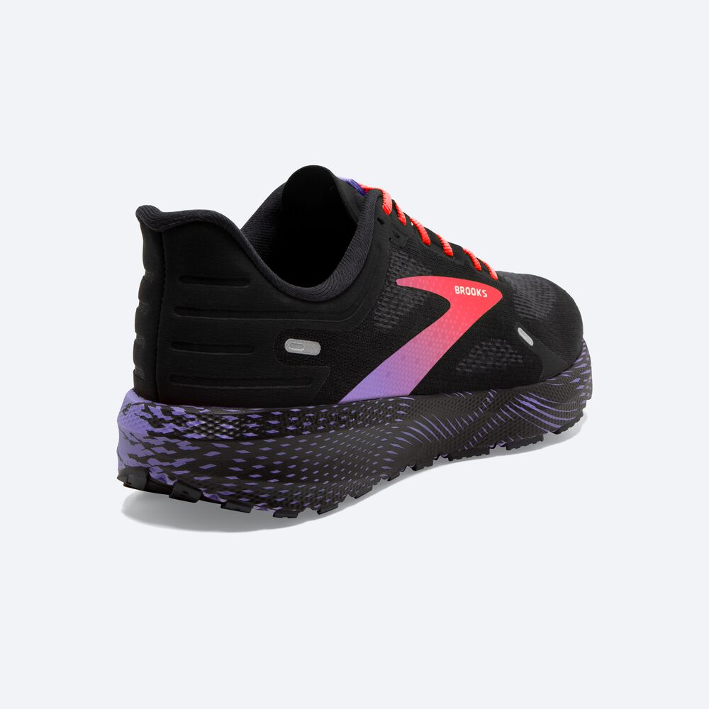 Women's Brooks Launch 9 Road Running Shoes Black/Coral/Purple | USA87516