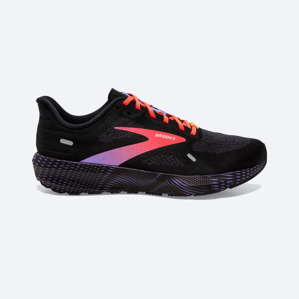 Women\'s Brooks Launch 9 Road Running Shoes Black/Coral/Purple | USA87516