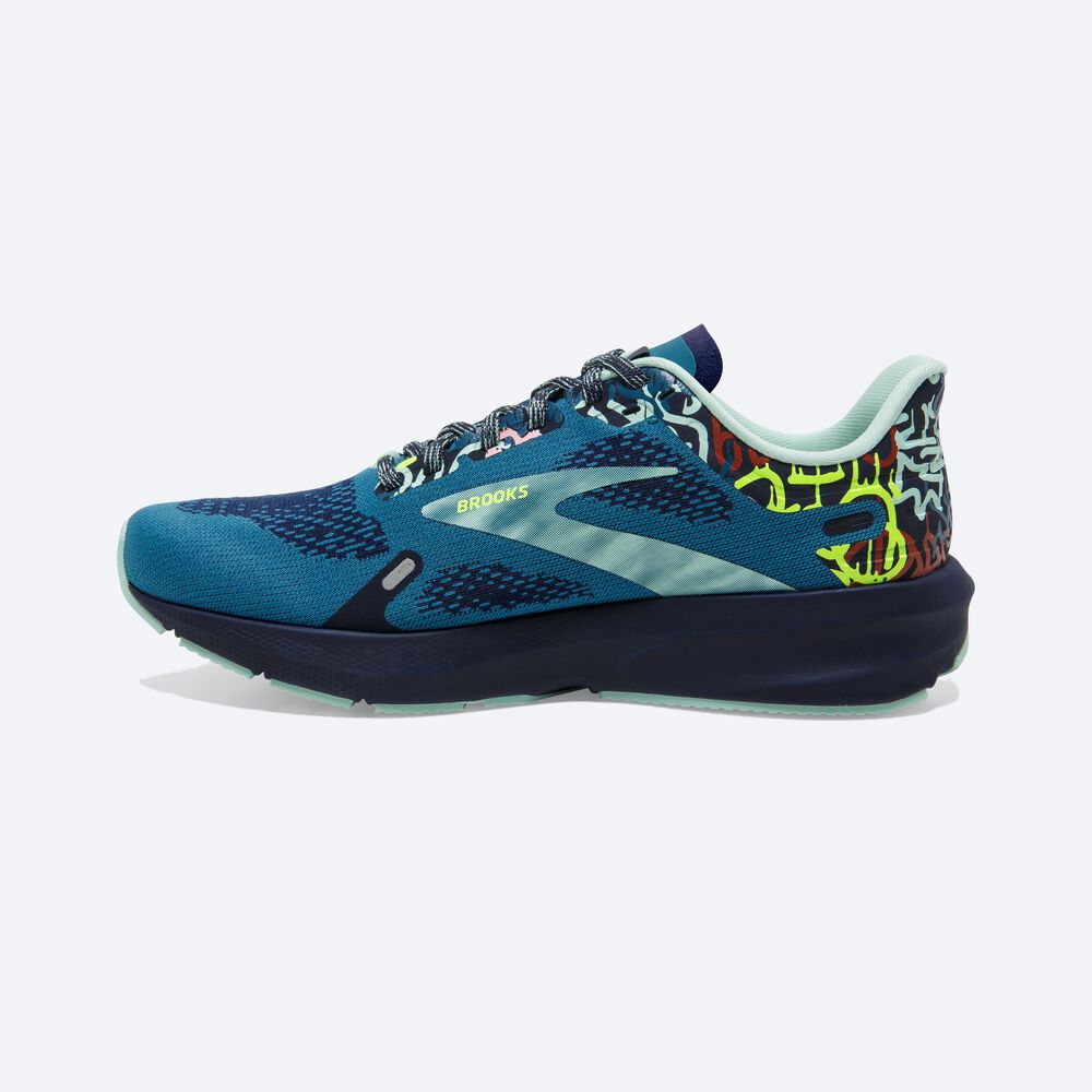 Women's Brooks Launch 9 Road Running Shoes Blue Grey/Navy | USA90478