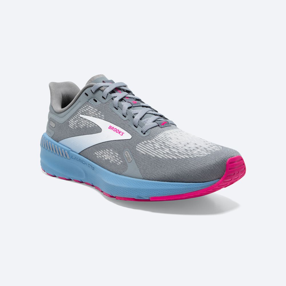 Women's Brooks Launch GTS 9 Road Running Shoes Grey/Blue/Pink | USA16932