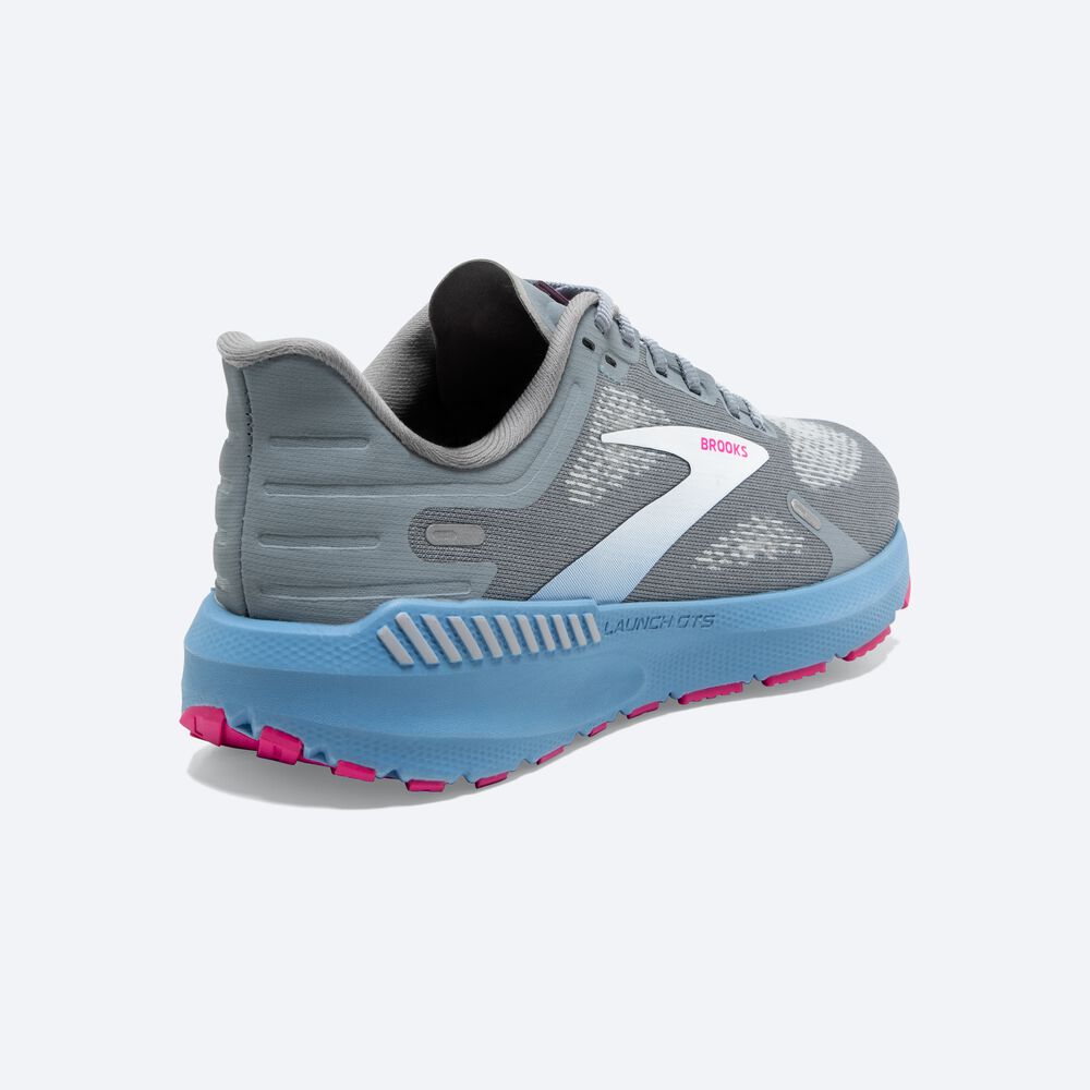 Women's Brooks Launch GTS 9 Road Running Shoes Grey/Blue/Pink | USA16932