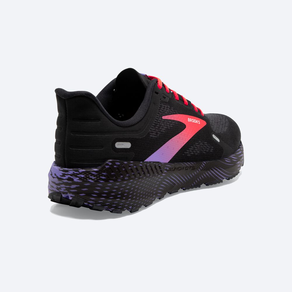 Women's Brooks Launch GTS 9 Road Running Shoes Black/Coral/Purple | USA87435