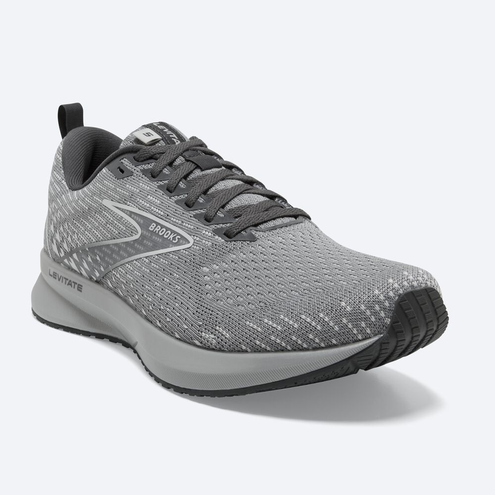 Women's Brooks Levitate 5 Road Running Shoes Grey/Black | USA28760