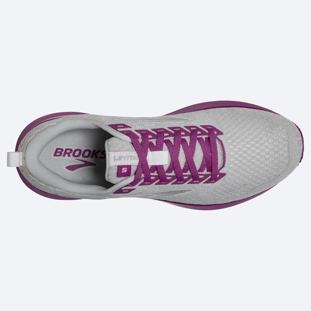 Women's Brooks Levitate 5 Road Running Shoes Grey/Lavender | USA31764