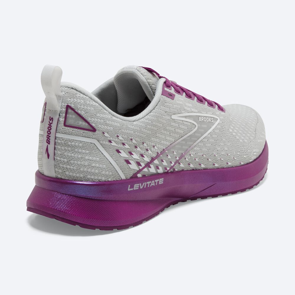 Women's Brooks Levitate 5 Road Running Shoes Grey/Lavender | USA31764