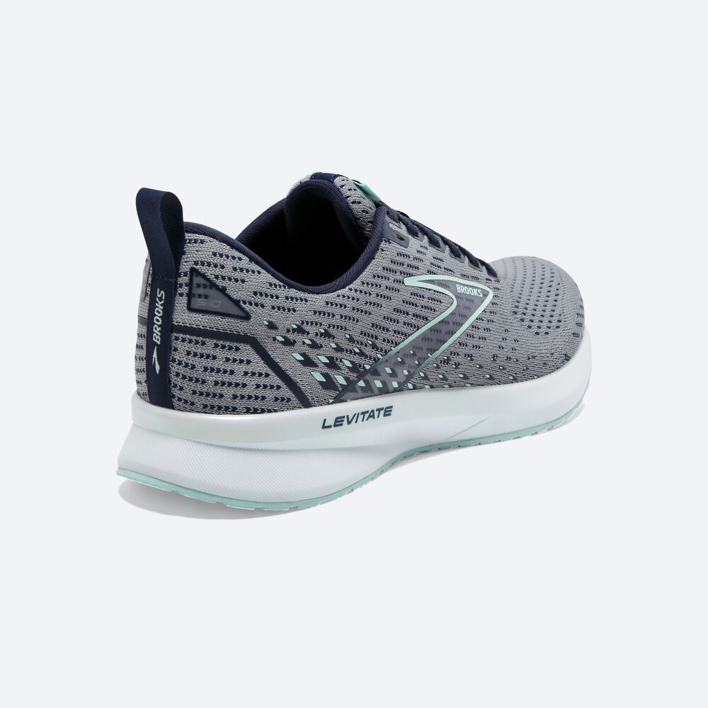 Women's Brooks Levitate 5 Road Running Shoes Grey/Navy/Blue | USA79860