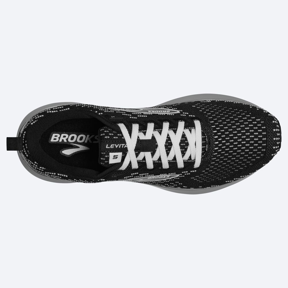 Women's Brooks Levitate 5 Road Running Shoes Black/Grey/White | USA93768