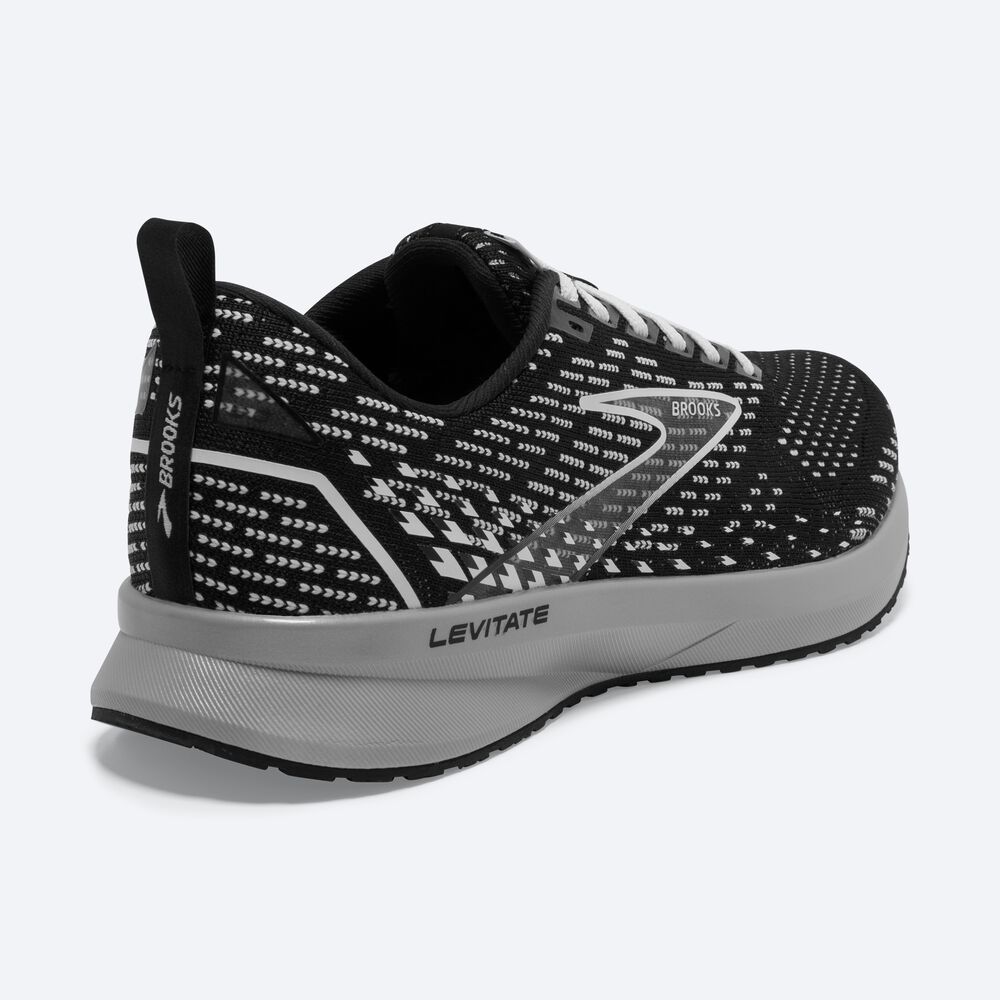 Women's Brooks Levitate 5 Road Running Shoes Black/Grey/White | USA93768