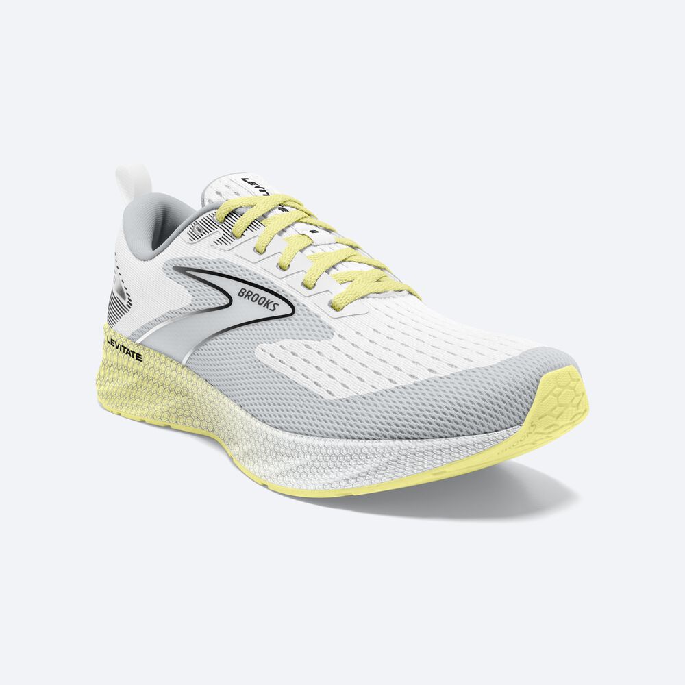 Women's Brooks Levitate 6 Road Running Shoes White/Yellow | USA01965