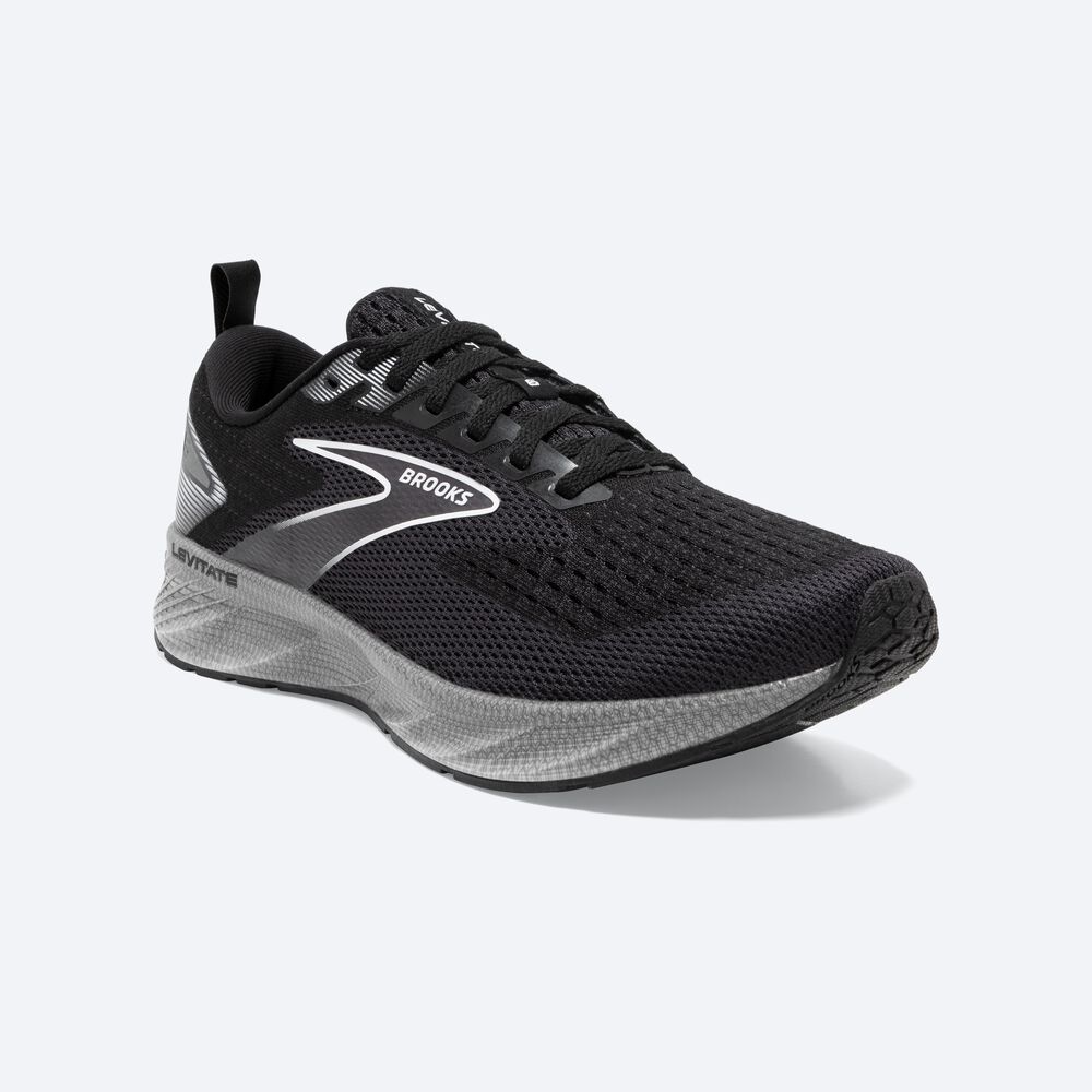 Women's Brooks Levitate 6 Road Running Shoes Black/White | USA49862