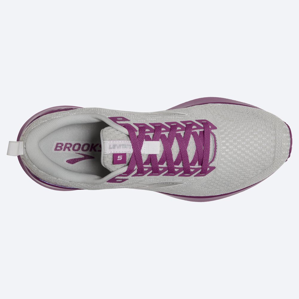 Women's Brooks Levitate GTS 5 Road Running Shoes Grey/Lavender | USA74368