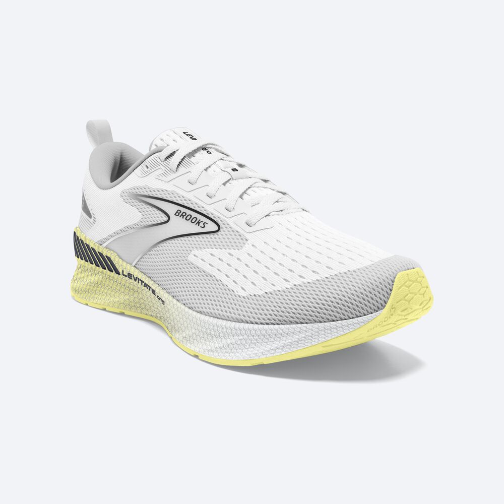 Women's Brooks Levitate GTS 6 Road Running Shoes White/Yellow | USA53207