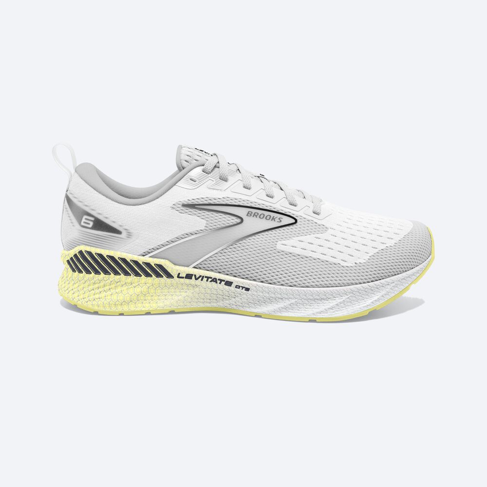 Women\'s Brooks Levitate GTS 6 Road Running Shoes White/Yellow | USA53207