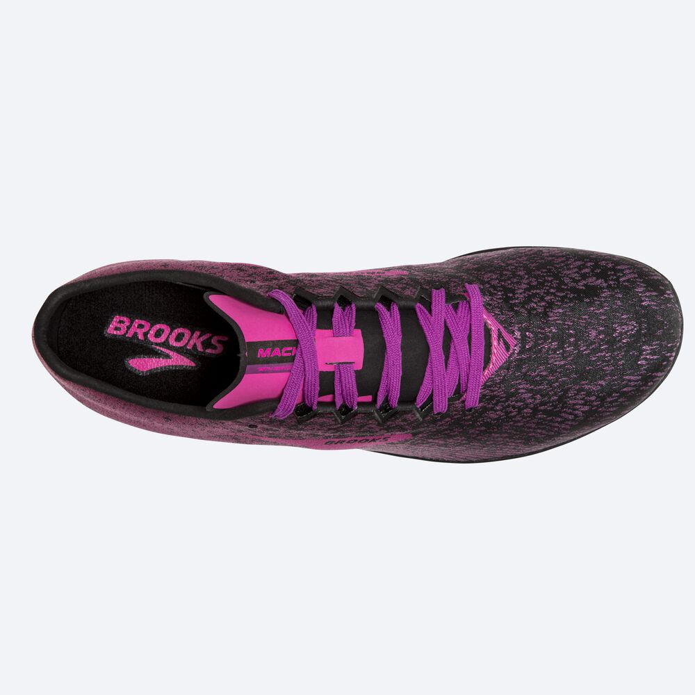 Women's Brooks Mach 19 Cross Country Spikes Black/Pink | USA50467