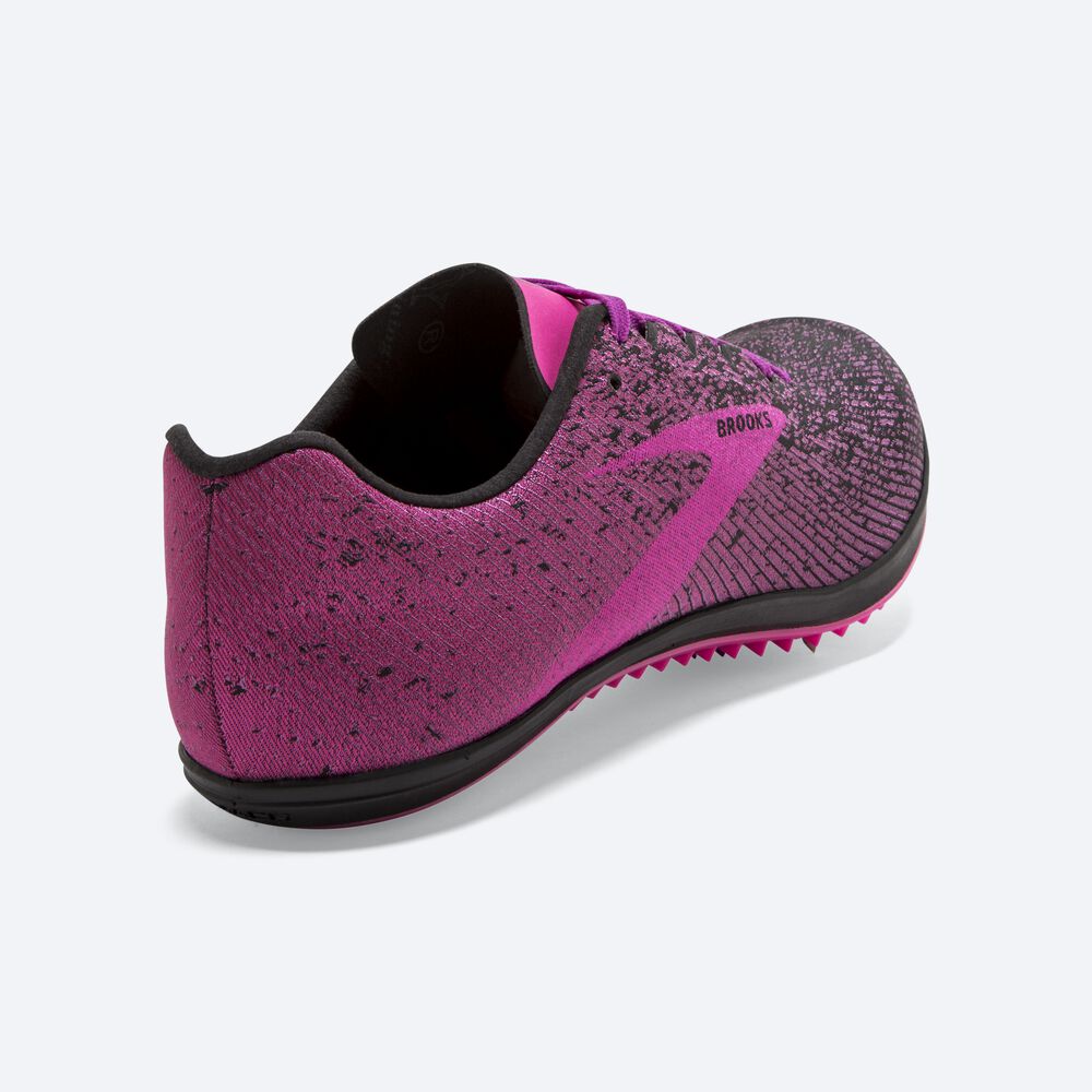 Women's Brooks Mach 19 Cross Country Spikes Black/Pink | USA50467