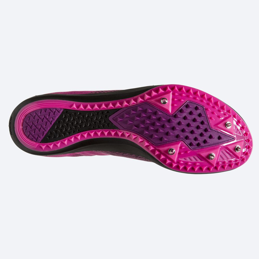 Women's Brooks Mach 19 Cross Country Spikes Black/Pink | USA50467