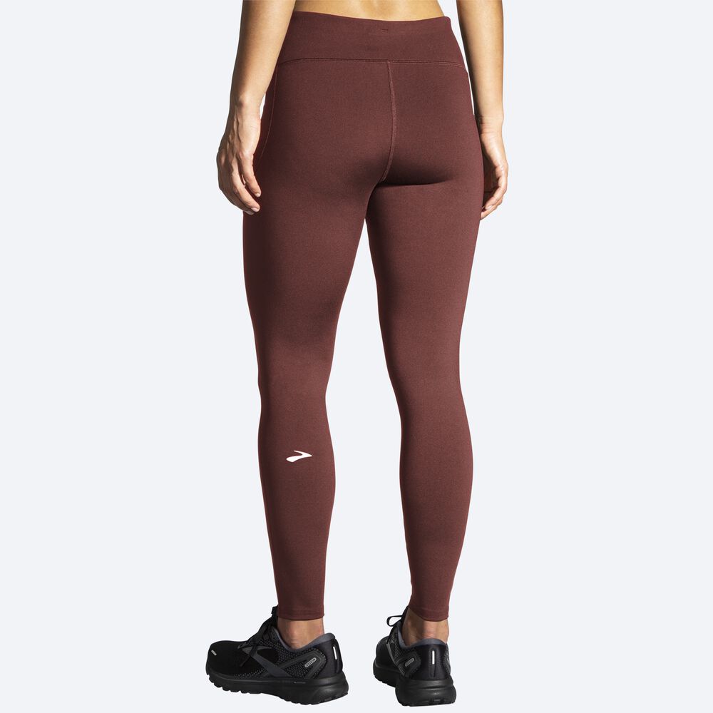 Women's Brooks Moment Tight Running Tights Chocolate | USA02971