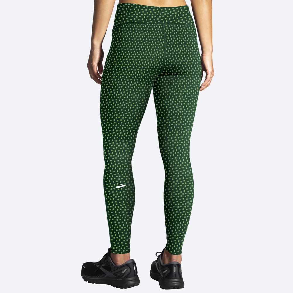 Women's Brooks Moment Tight Running Tights Green | USA60385