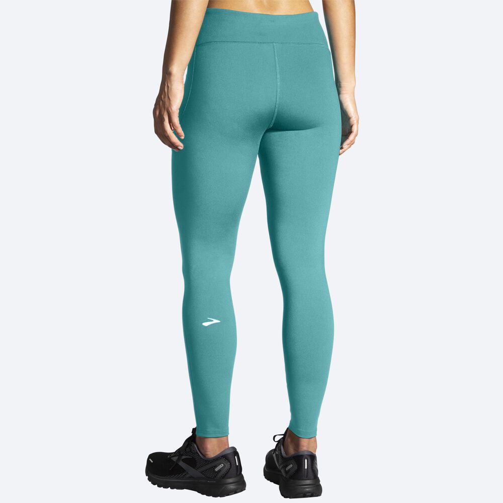 Women's Brooks Moment Tight Running Tights Green | USA61750