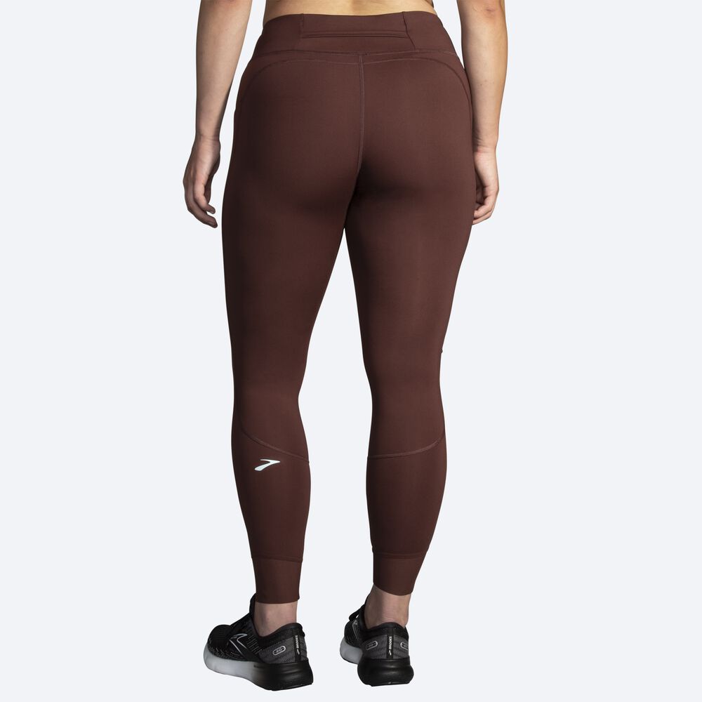 Women's Brooks Momentum Thermal Tight Running Tights Chocolate | USA40673