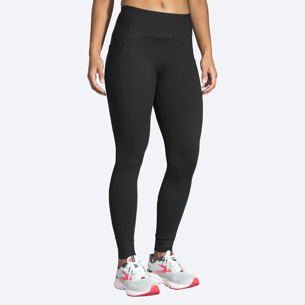 Women's Brooks Momentum Thermal Tight Running Tights Black | USA57836