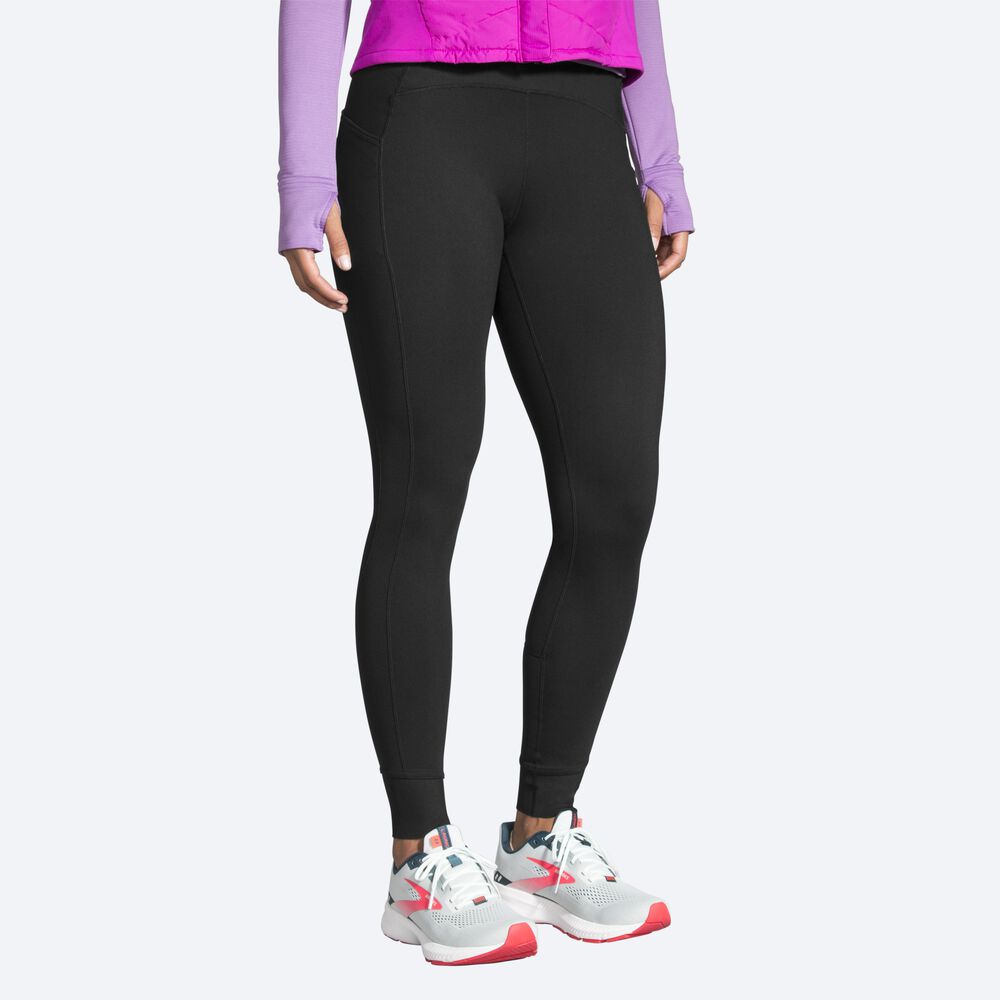 Women's Brooks Momentum Thermal Tight Running Tights Black | USA57836