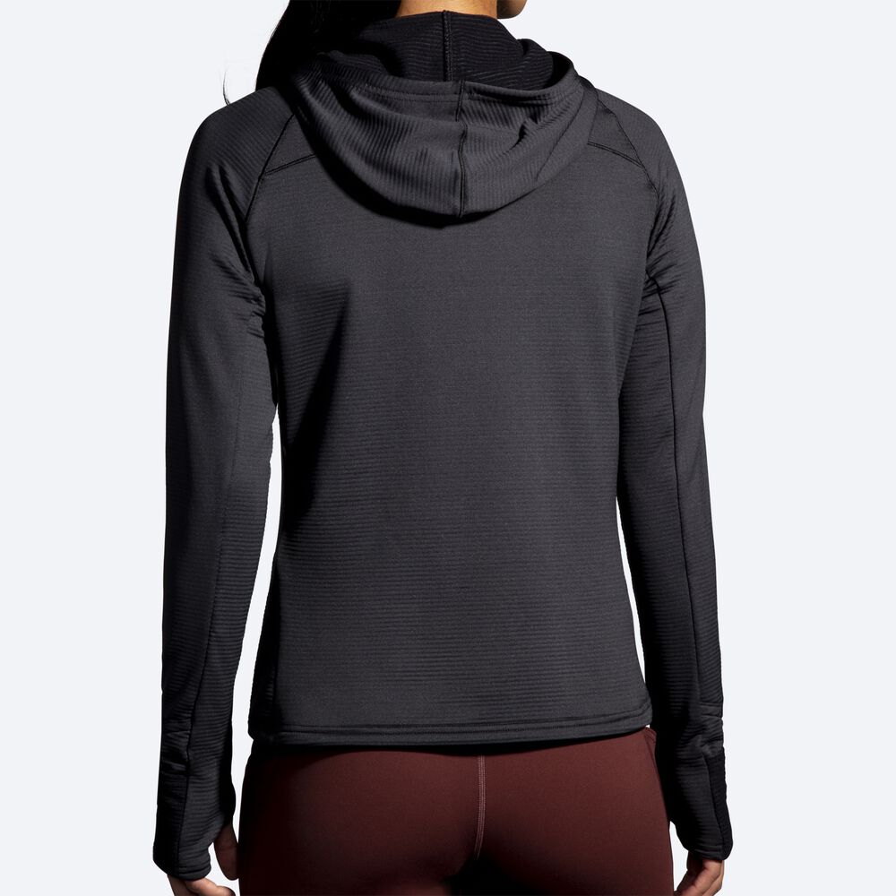 Women's Brooks Notch Thermal 2.0 Hoodies Black | USA06893