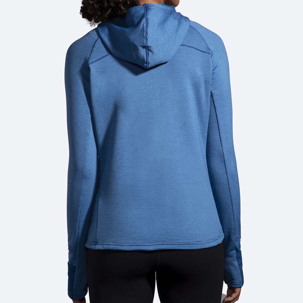 Women's Brooks Notch Thermal 2.0 Hoodies Blue Grey | USA46381