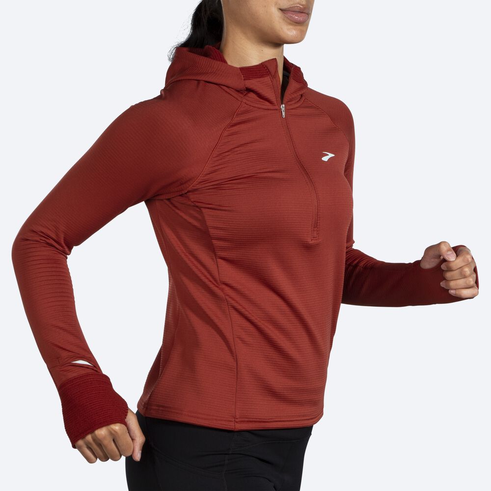 Women's Brooks Notch Thermal 2.0 Hoodies Copper | USA80459