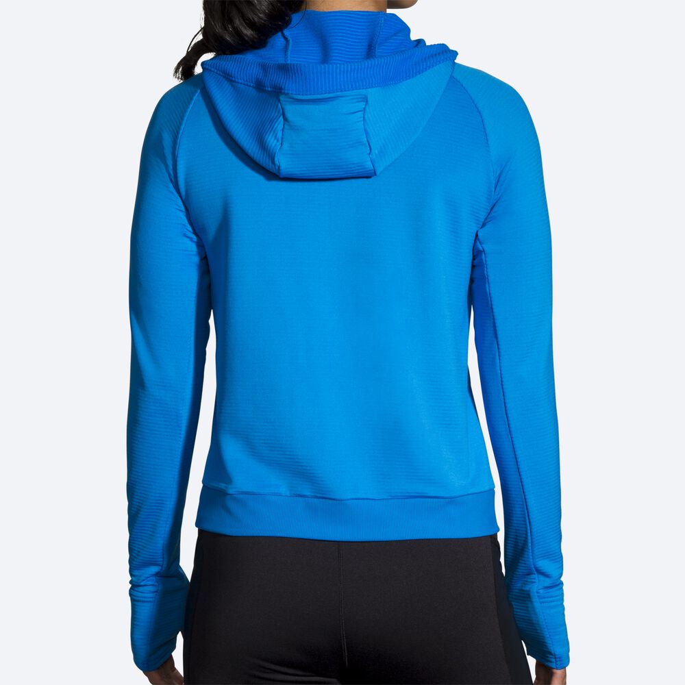 Women's Brooks Notch Thermal Hoodies Blue | USA24786